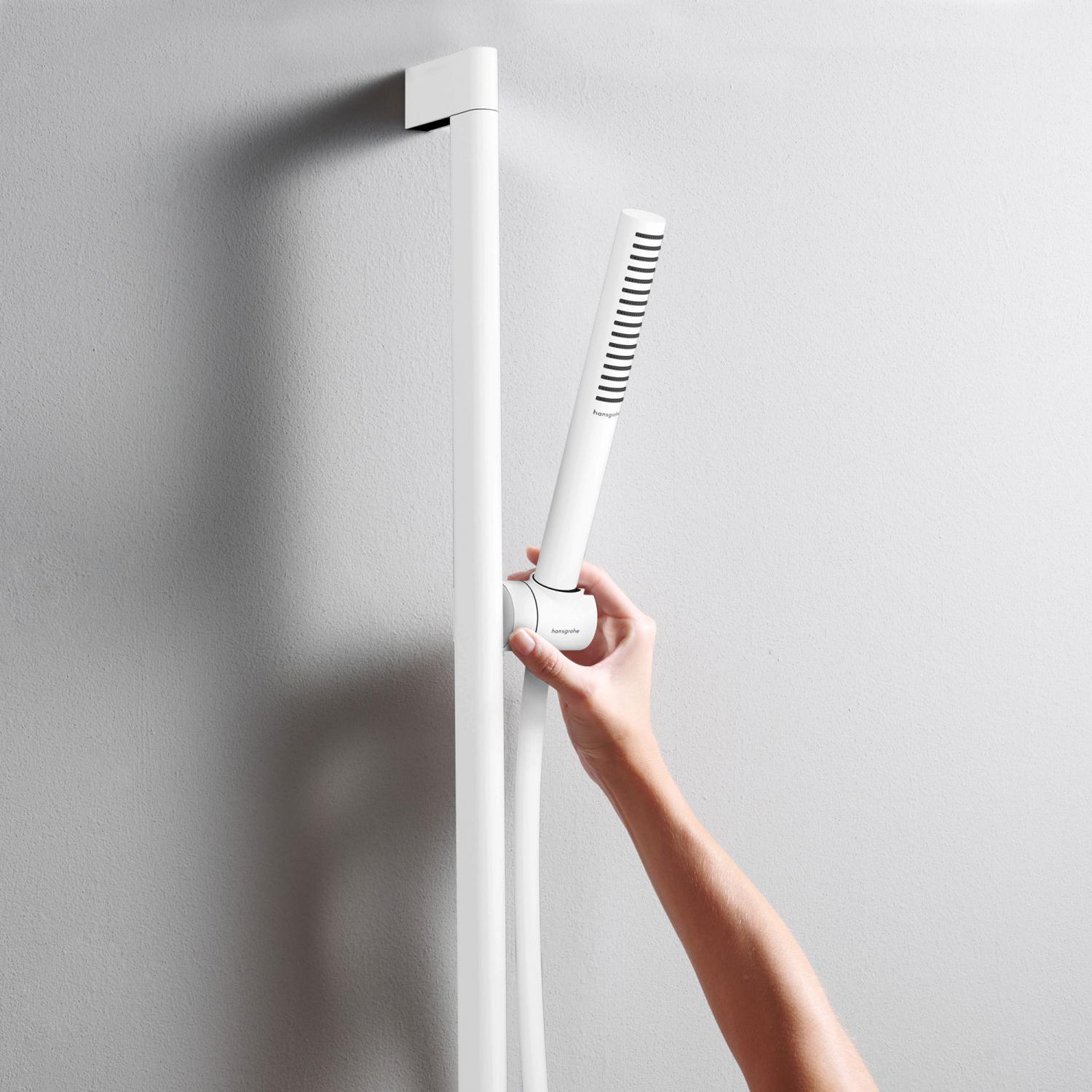 Душевой набор HANSGROHE Pulsify S 24373700 100 1jet, c EcoSmart и душевой штангой 650 мм, цвет Белый матовый