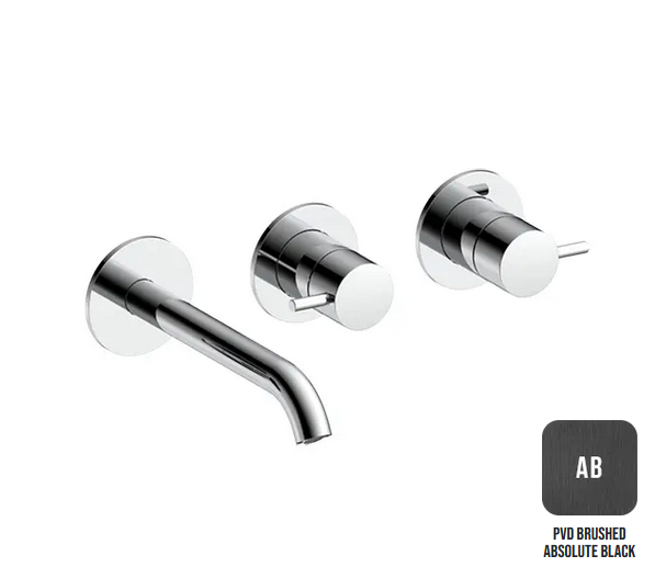 Внешняя часть смесителя из стены  для раковины ALMAR WASH BASIN E210057.AB излив 170 мм - 195 мм, цвет Absolute Black