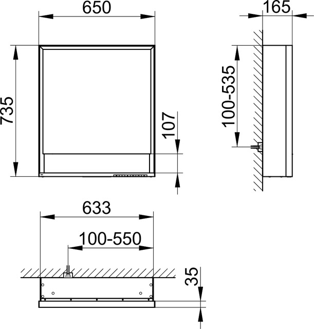 Правый зеркальный шкаф с подсветкой и подогревом для настенного монтажа KEUCO Royal Lumos 14301 171104 165 х650х735 мм, цвет Алюминий серебристый анодированный/Белый