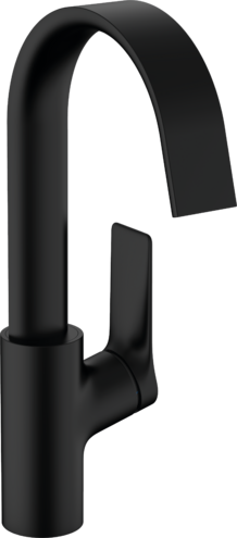 Смеситель для раковины однорычажный HANSGROHE Vivenis 75032670 210 мм, с поворотным изливом, без сливного гарнитура, чёрный матовый