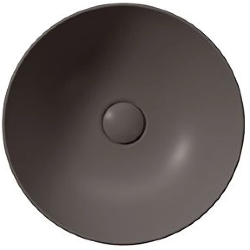 Раковина - чаша накладная круглая GSI NUBES 903916 400 мм х 400 мм, без отверстия под смеситель, без перелива, цвет Bistro Matte