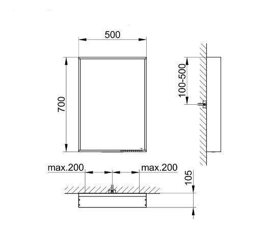Зеркало со светодиодной подсветкой 1000 x 700 x 105 мм KEUCO PLAN 33097 303000 Белый лак