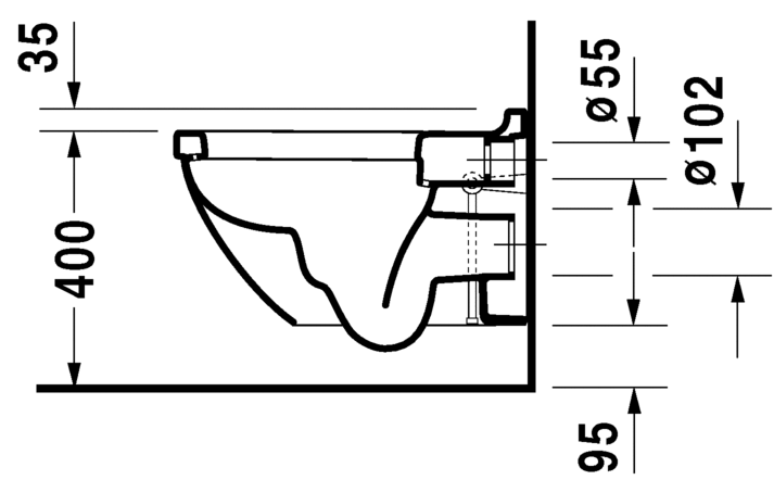 Унитаз подвесной Duravit Starck 3 2225092000 с вертикальным смывом, с покрытием HygieneGlaze, белый