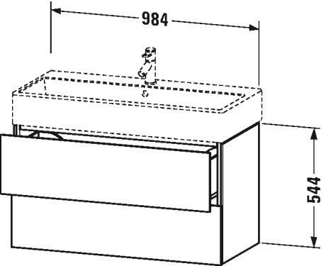 Тумба подвесная под раковину Duravit L-Cube LC 6278 7979 орех натуральный