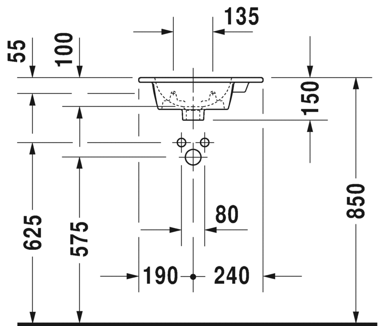 Раковина подвесная Duravit me by starck 0723430000 43х30см