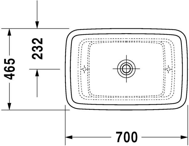 Раковина встраиваемая сверху Duravit puravida 0369700000 70х46см