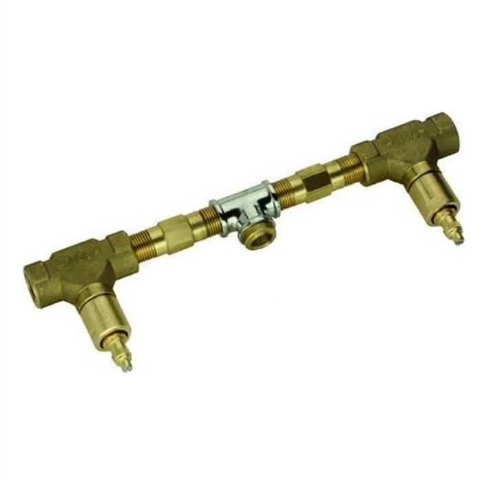 Внутренняя часть смесителя для раковины CISAL Slim ZA03351104 на 3 отверстия, поворот вентилей влево и вправо, цвет Бронза