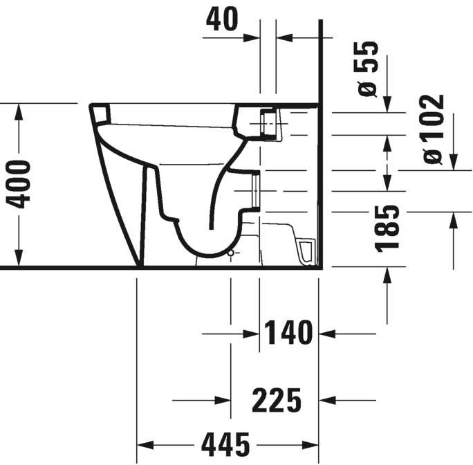 Напольный приставной унитаз Duravit Happy D.2 2159090000 белый