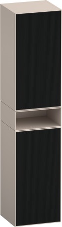 Шкаф-пенал высокий 2 дверцы, петли справа DURAVIT ZENCHA ZE1353R63830000 360 мм х 400 мм х 1900 мм, стекло чёрное/серо-коричневый суперматовый