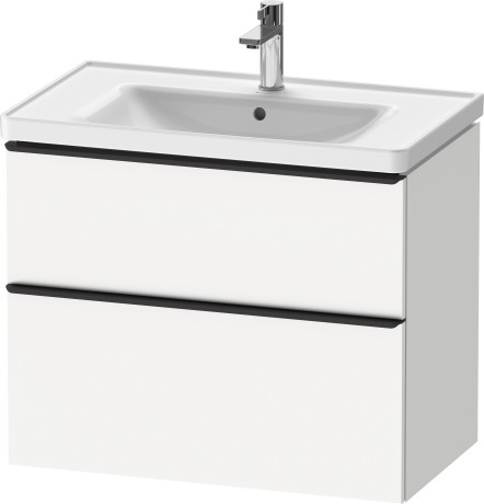 Тумба подвесная под раковину DURAVIT D-Neo DE435501818 784 мм х 452 мм, с выдвижным ящиком и выдвижным отделением, белый матовый