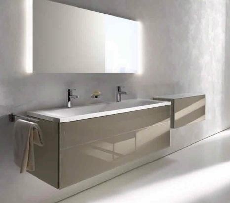 Тумба под умывальник Keuco Royal Reflex  34080 140000 корпус матовый лак/фасад стекло трюфель