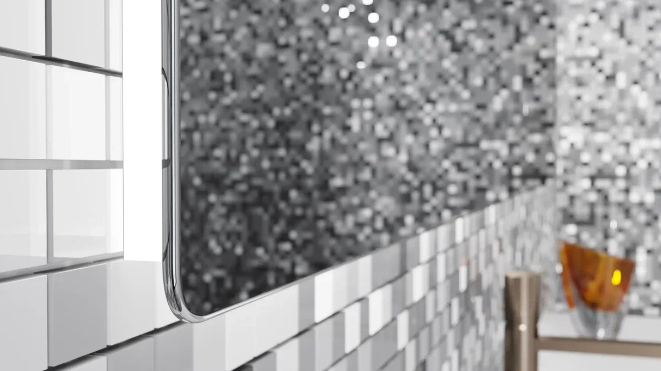 Зеркало с LED - подсветкой и подогревом SALINI OMBRA 27M011090BH 25х1000х900мм, с сенсорным включателем, цвет Серый