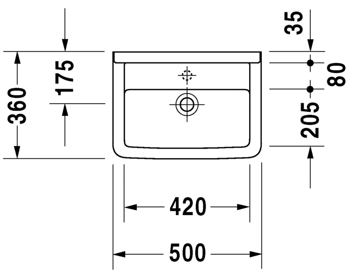 Раковина медицинская Duravit Strack 3 0307500000 50х36 см