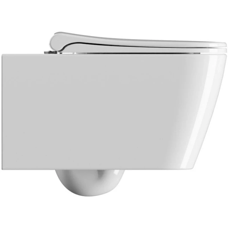 Унитаз подвесной безободковый GSI NUBES 9615FR511 550 мм х 350 мм, с креплением, цвет Белый глянцевый (старый артикул 961511 / 9615FR211)