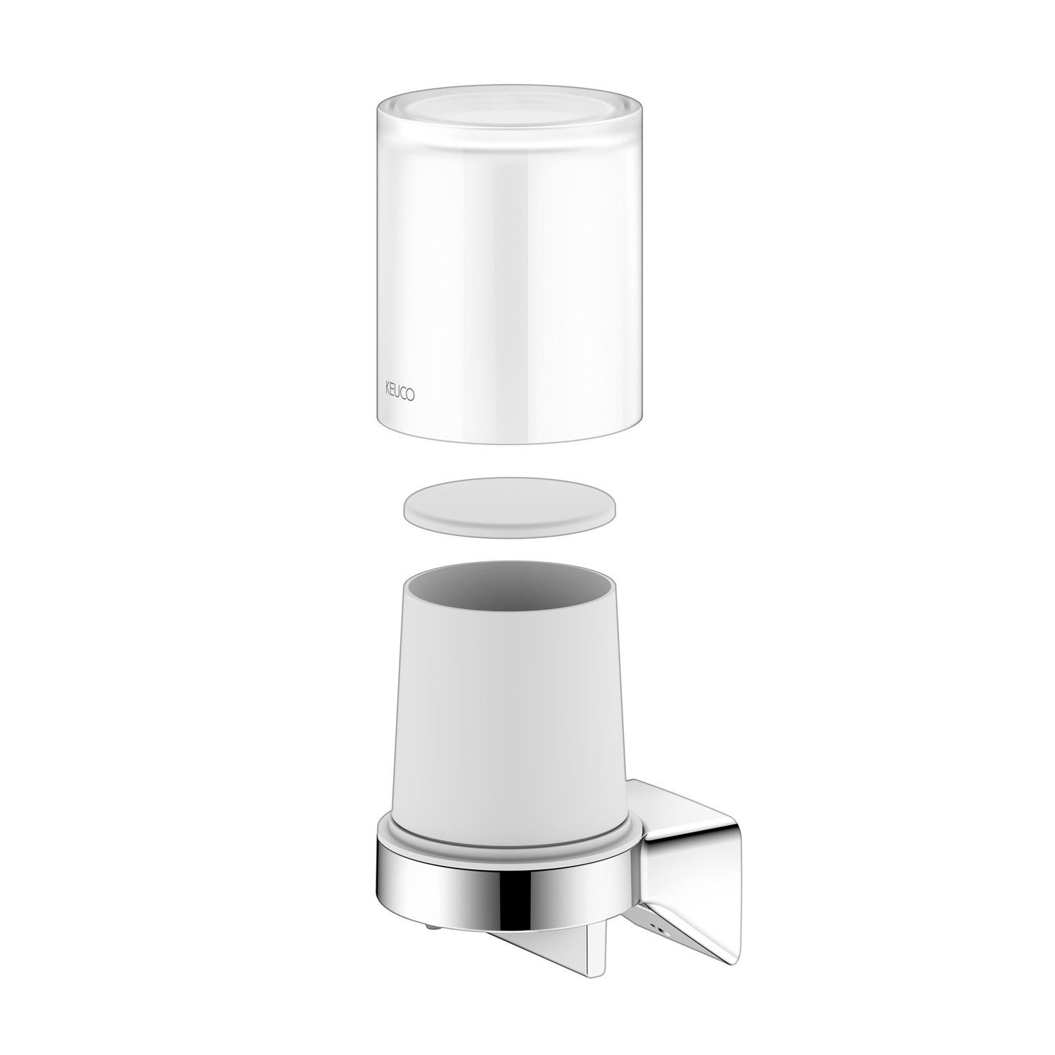 Дозатор жидкого мыла с хрустальной колбой KEUCO AVENO 14652 019000 с клеевым комплектом, цвет Хром