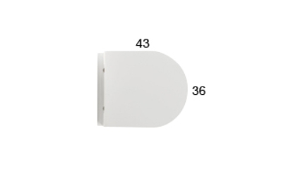 Унитаз подвесной безободковый укороченный GLOBO FORTY3 FOS06BI 360 мм х 430 мм, с креплением, белый глянцевый