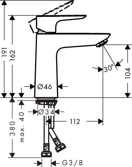 Смеситель для раковины Hansgrohe Talis E 71712000 Хром