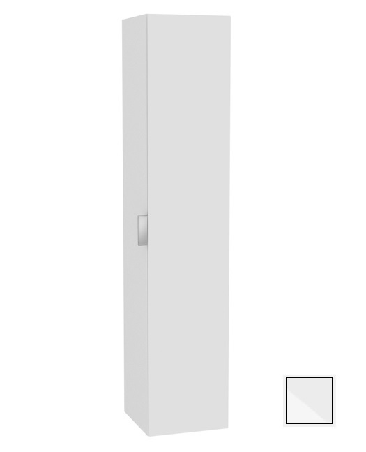Шкаф - пенал высокий подвесной KEUCO EDITION 11 31330 300002 петли справа, 4 полки, корпус матовый лак/фасад глянцевое стекло, белый