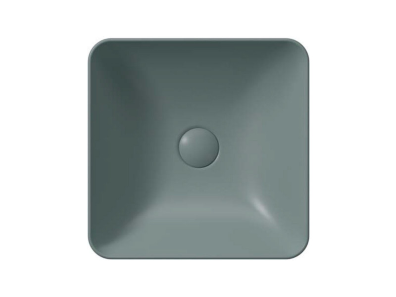 Раковина накладная квадратная GSI NUBES 903804 380 мм х 380 мм, без отверстия под смеситель, цвет Agave Matte