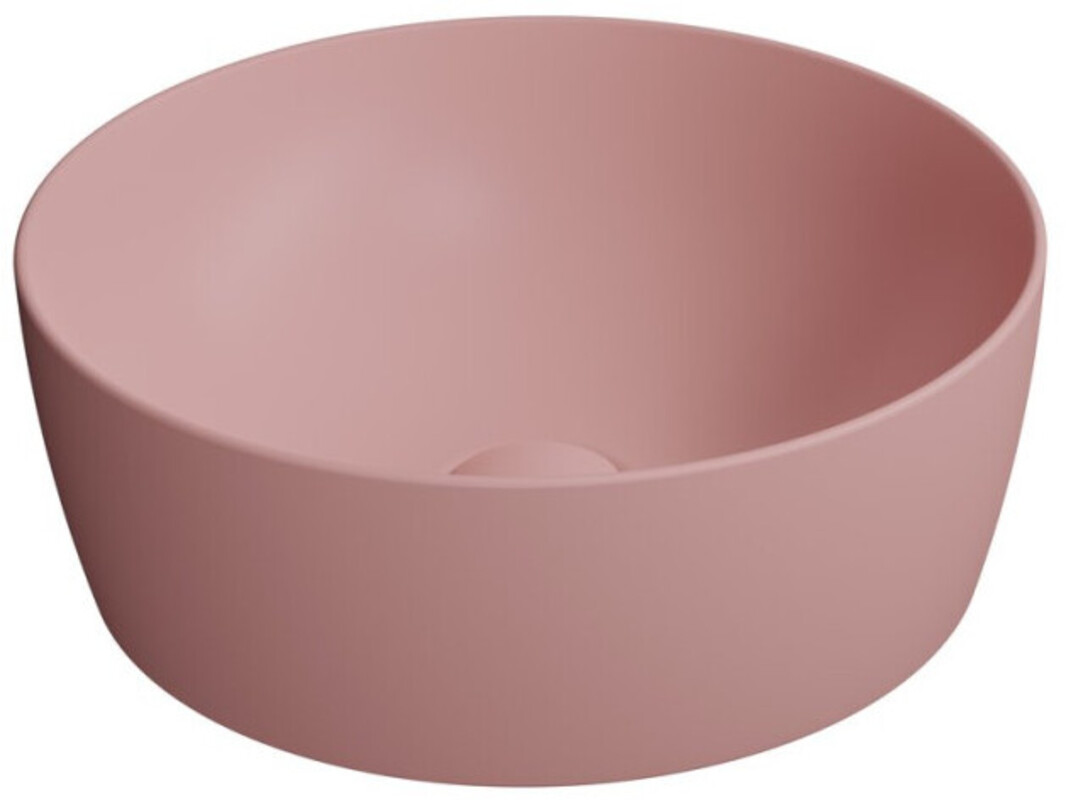 Раковина-чаша круглая накладная GSI NUBES 903924 400 мм х 400 мм, без перелива, без отверстия под смеситель, цвет матовый Blush