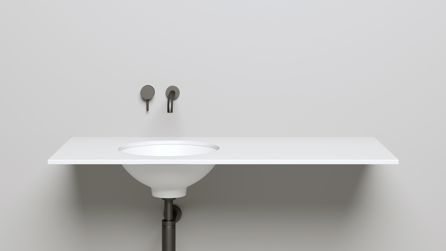 Раковина встраиваемая круглая SALINI MAREA 05 1802205M 420х420х138мм, S-Stone, без донного клапана, цвет Белый матовый