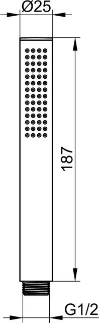Душевая лейка стержневидная KEUCO Universal 56080 370100 Чёрный матовый