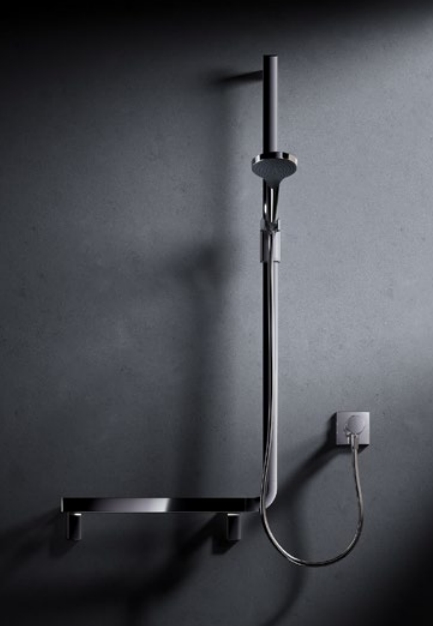 Поручень вдоль стены для установки справа и слева KEUCO AXESS 35011 016801 850 мм х 650 мм, со штангой для душа, цвет Хром