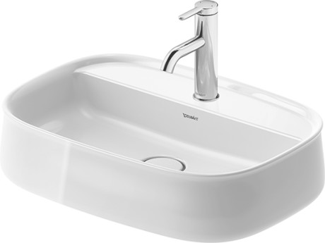 Раковина накладная DURAVIT ZENCHA 2374550071 390 мм х 550 мм, без перелива, с площадкой и отверстием под смеситель, белый