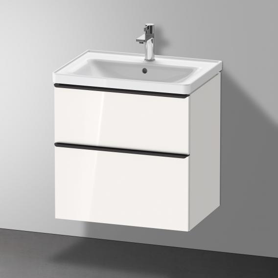 Тумба подвесная под раковину DURAVIT D-Neo DE435402222 634 мм х 452 мм, с выдвижным ящиком и выдвижным отделением, белый глянцевый