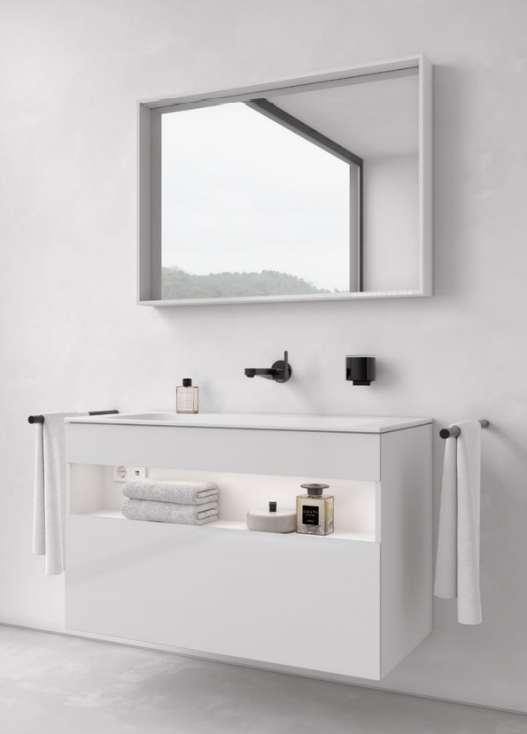 Полотенцедержатель одинарный неповоротный KEUCO COLLECTION REVA 12822 370000 340 мм, чёрный матовый