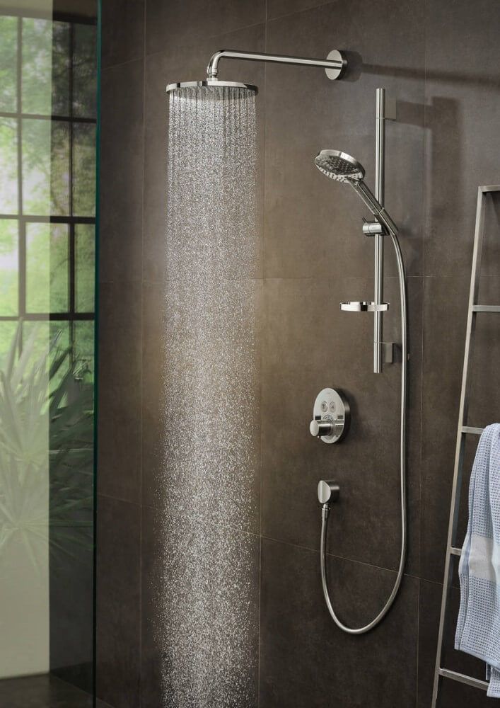 Верхний душ Hansgrohe Raindance S 240 1jet PowderRain 27607000 с настенным держателем, хром