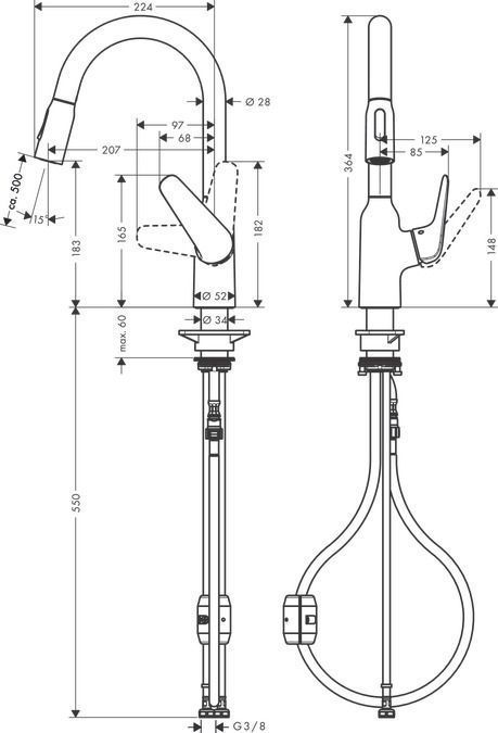 Смеситель для кухни с выдвижным изливом Hansgrohe M429 71801000 Хром