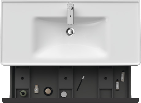 Тумба подвесная под раковину DURAVIT D-Neo DE425605353 984 мм х 452 мм, с одним выдвижным ящиком, каштан тёмный