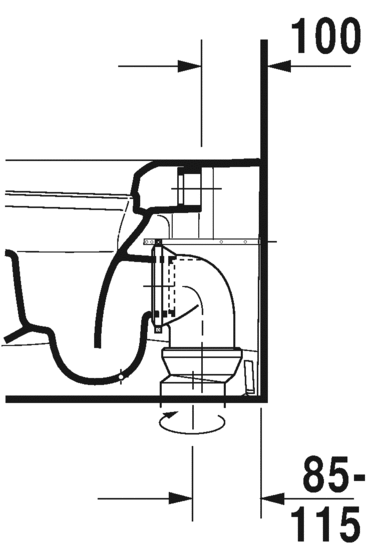 Унитаз напольный приставной Duravit ME by Starck 21690900001 с вертикальным смывом, с покрытием WonderGliss, с креплением, белый