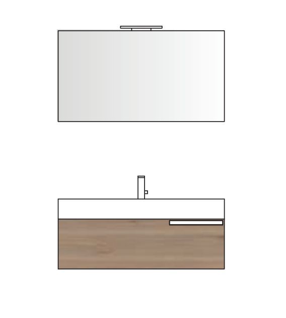 Тумба подвесная для раковины BMT MERCURY 934 109 MDE 01 050  1000х300х450 мм, с 1 выдвижными ящиками, белый гляцнвый