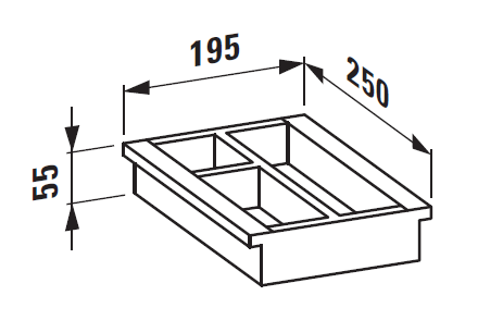 Органайзер  внутренний малый  для мебели  Laufen  Boutique  4.0920.0.150.251.1, 195х250х55 мм  массив дерева, темный дуб