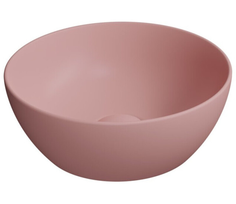 Раковина-чаша накладная круглая GSI PURA 885424 320 мм х 320 мм, без отверстия под смеситель, цвет матовый Blush