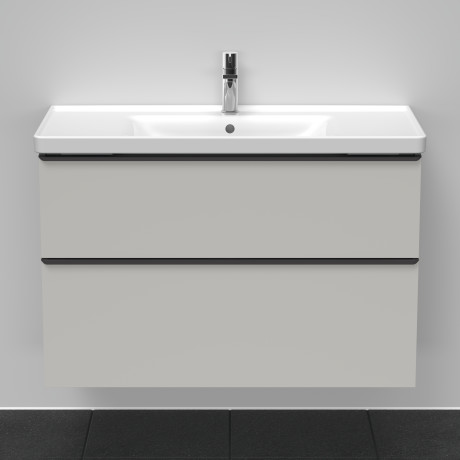 Тумба подвесная под раковину DURAVIT D-Neo DE435600707 984 мм х 452 мм, с выдвижным ящиком и выдвижным отделением, бетонно - серый матовый