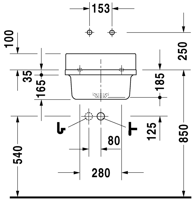 Раковина подвесная Duravit Strack 3 0313480000 48х42 см