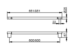 Полотенцедержатель KEUCO Plan 14901 370800 800 мм, чёрный матовый