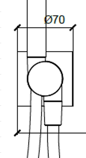 Вывод из стены со шлангом с квадратным основанием ALMAR Modular E192001.HB цвет Латунь брашированная