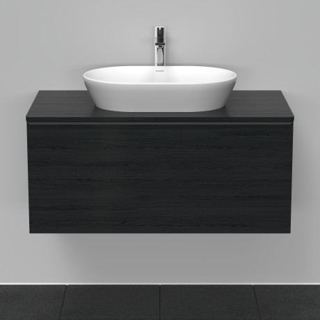 Тумба подвесная под раковину DURAVIT D-Neo DE494801616 1000 мм х 550 мм, с 1 выдвижным ящиком и консолью, чёрный дуб