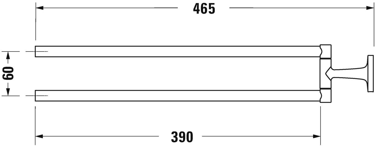 Двойной полотенцедержатель Duravit Starck T 0099411000 хром