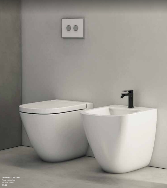 Унитаз приставной GLOBO STOCKHOLM LA002BI 370 мм х 510 мм, выуск Vario, с креплением, белый глянцевый