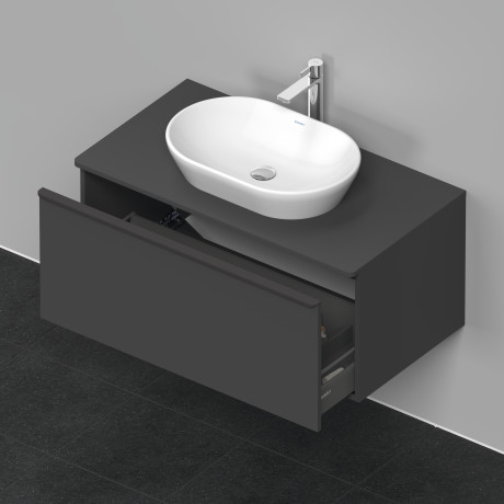 Тумба подвесная под раковину DURAVIT D-Neo DE494804949 1000 мм х 550 мм, с 1 выдвижным ящиком и консолью, графит матовый