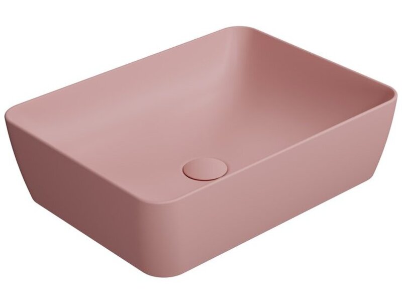 Раковина накладная GSI NUBES 903724 500 мм х 380 мм, без перелива, без отверстия под смеситель, цвет Матовый Blush