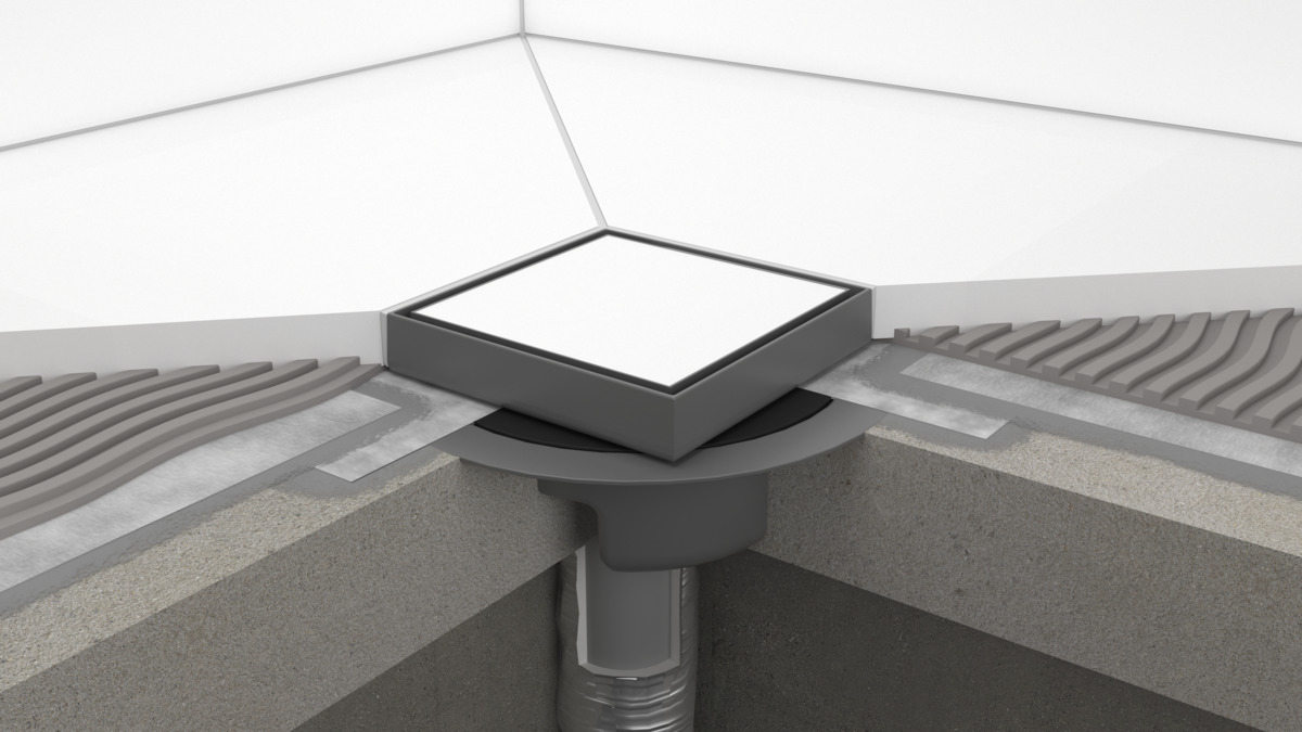 Точечный слив с решеткой HANSGROHE RainDrain Spot 56112800 150 мм х 150 мм, под облицовку плиткой