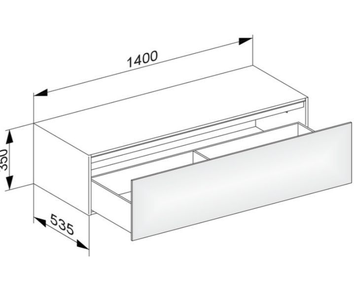 Боковая тумба KEUCO EDITION 11 31326 390100 с одним выдвижным фронтом со светодиодной подсветкой, корпус/фасад лак структурный, антрацит