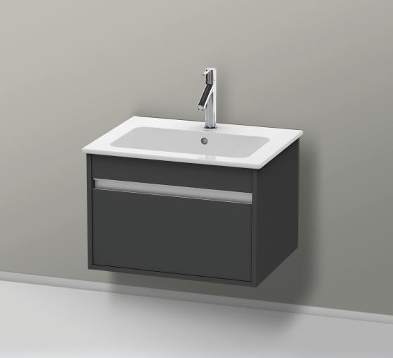 Тумба подвесная под раковину Duravit Ketho KT641804949 с выдвижным ящиком, графит матовый