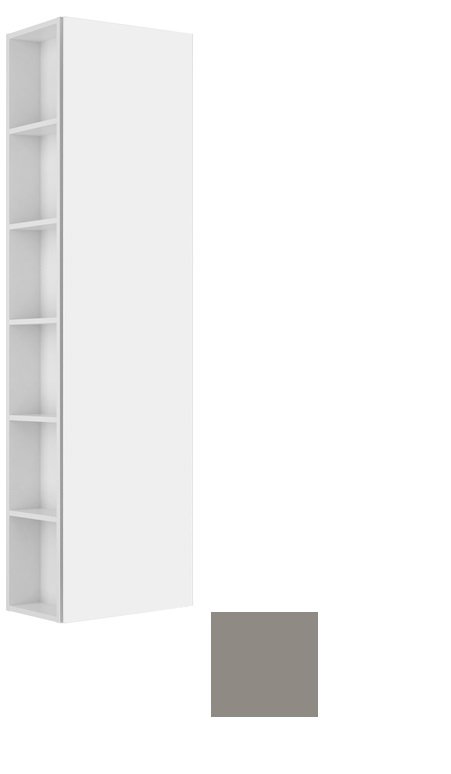 Высокий шкаф-пенал петли справа Keuco Plan 32931 290002 300 мм х 480 мм х 1750 мм, корпус лак матовый инокс/фасад стекло инокс матовый петроль